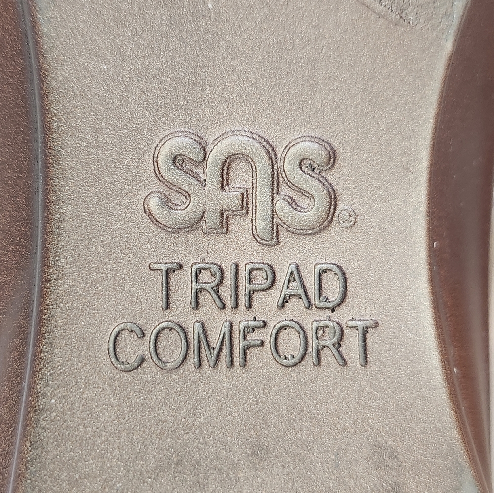 SAS Beige Leather Quatro Tripad Comfort Orthopedic Slingback Sandals Shoes S 7M - Picture 10 of 10